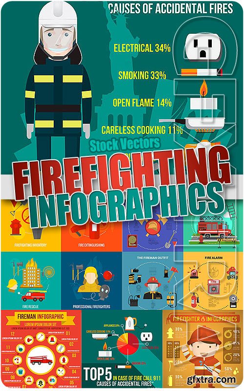 Firefighting infographic - Stock Vectors