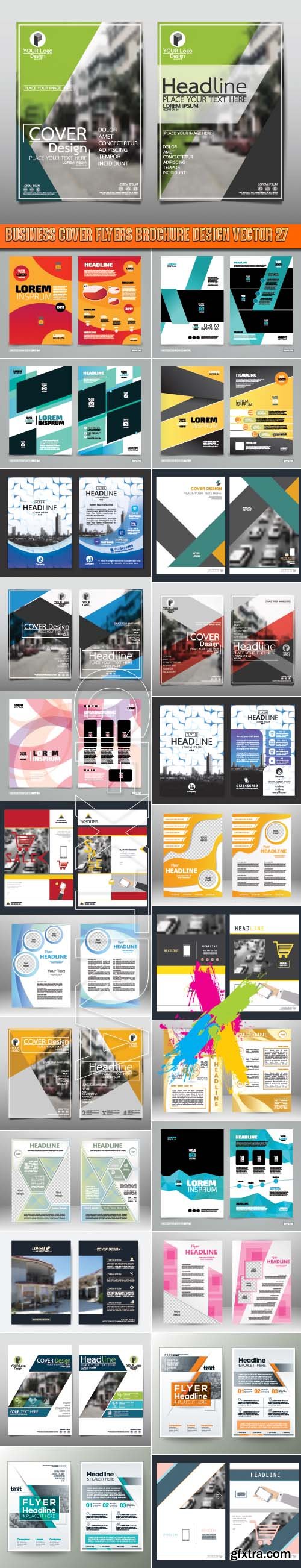 Business cover flyers brochure design vector 27