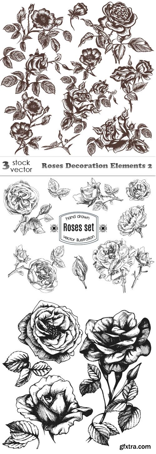 Vectors - Roses Decoration Elements 2