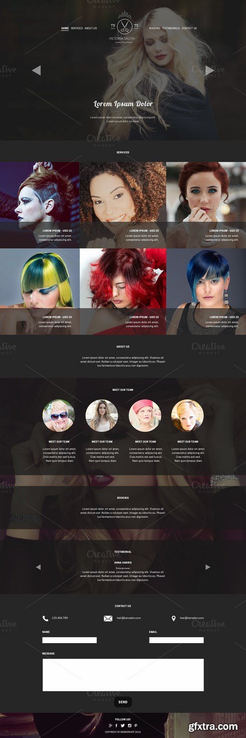 CM - Hair Salon PSD Website Template 677125
