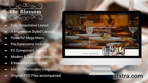 ThemeForest - Blossom v1.1.0 - Responsive Joomla Template For Restaurant/Food stores - 15041408
