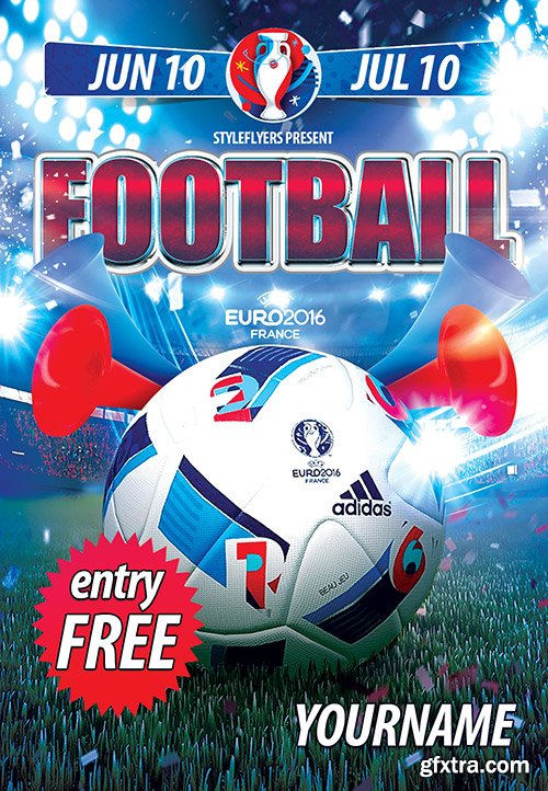 Football (Soccer) PSD Flyer Template + Facebook Cover