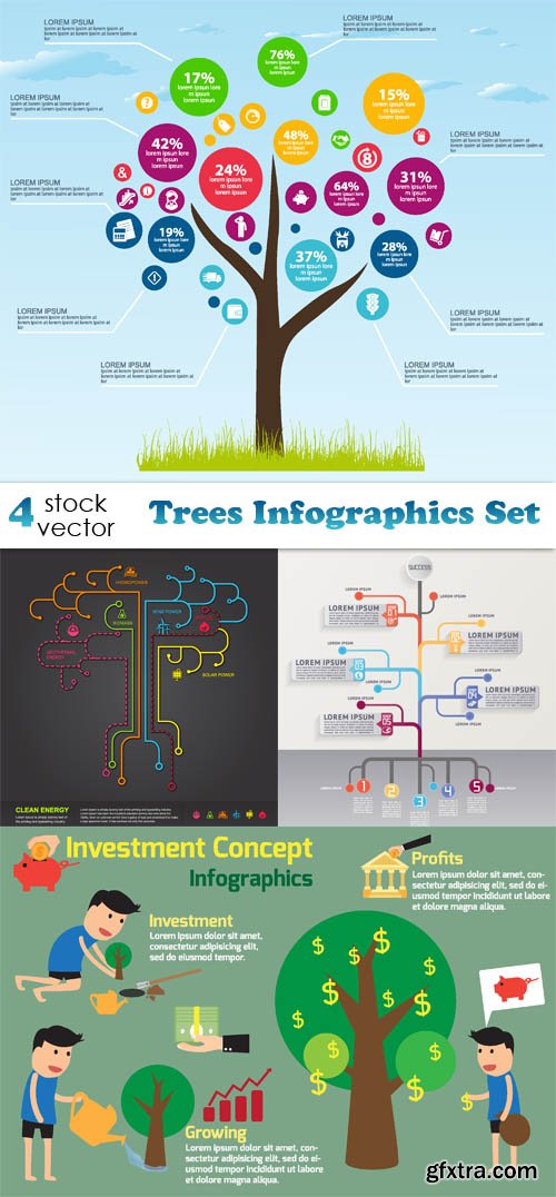 Vectors - Trees Infographics Set
