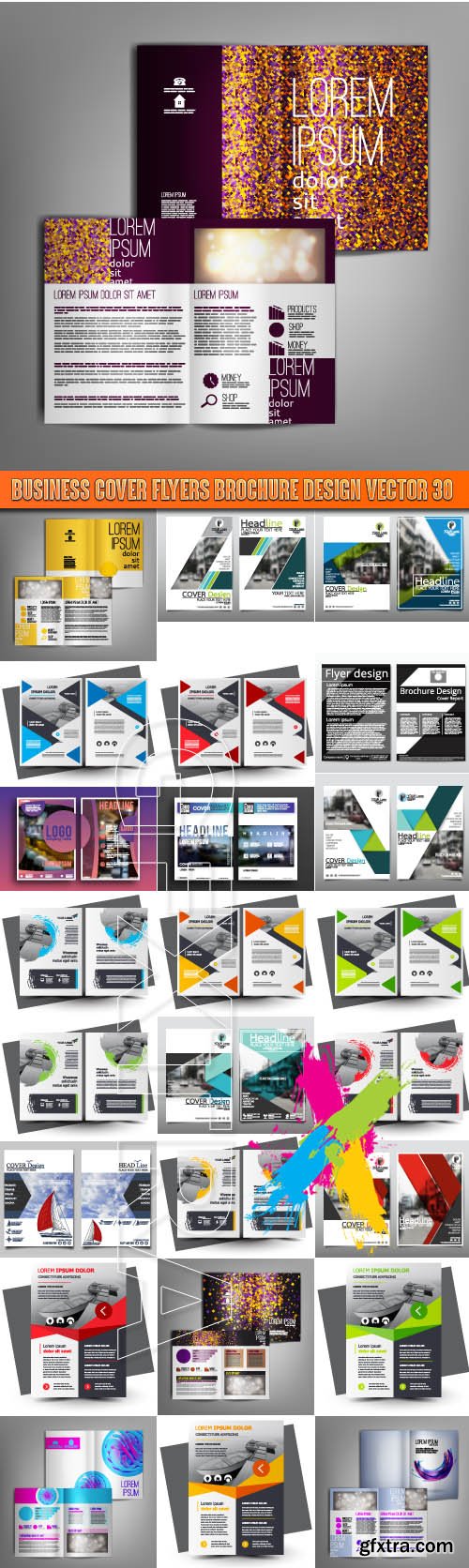 Business cover flyers brochure design vector 30