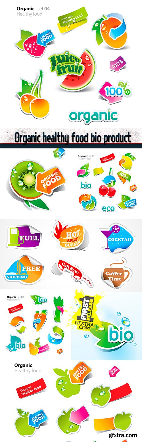 Organic healthy food bio product sticker special