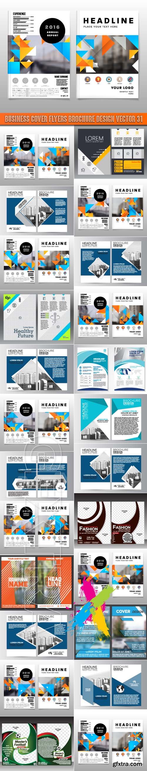 Business cover flyers brochure design vector 31