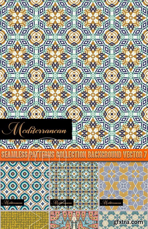 Seamless patterns collection background vector 7