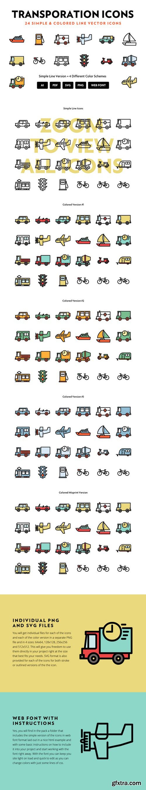 CM - Transportation Line Icons 433665