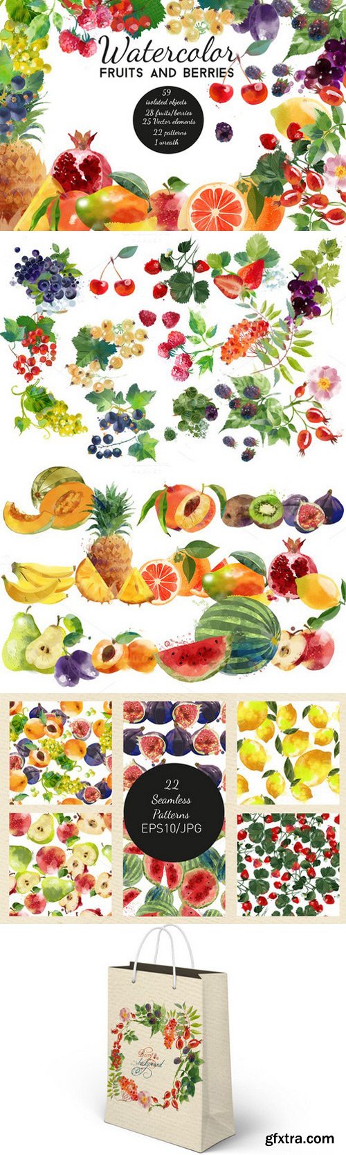 CM - Watercolor fruits and berries 693297