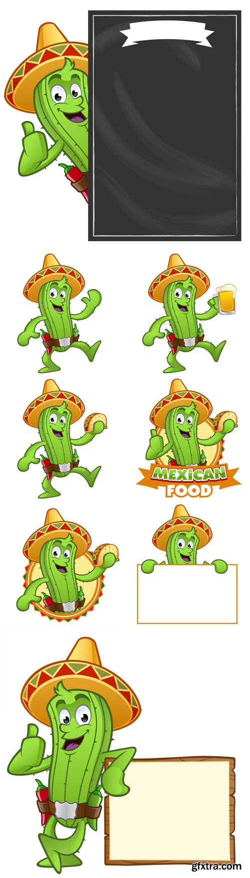 Vector Set - Cactus for Mexican Food Design