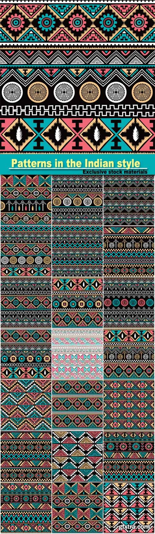 Vector backgrounds with patterns in the Indian style