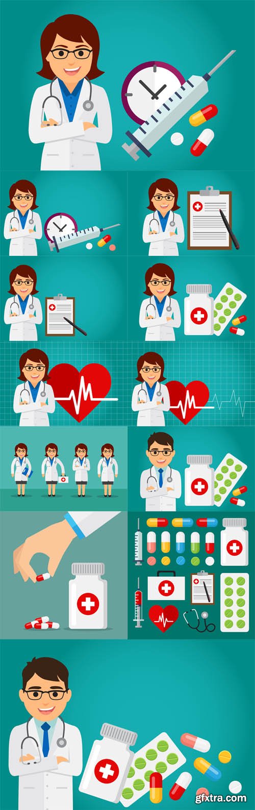 Vector Set - Doctor Health Care
