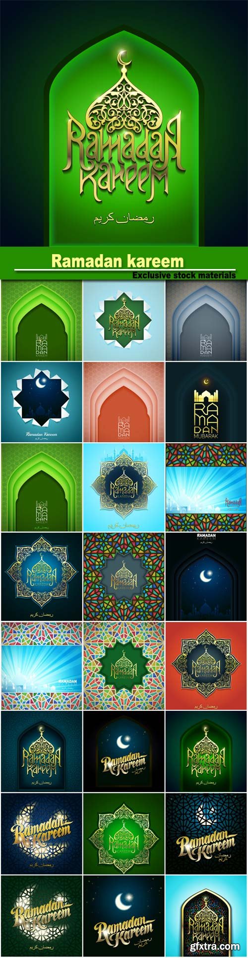 Ramadan Kareem, eastern vector backgrounds