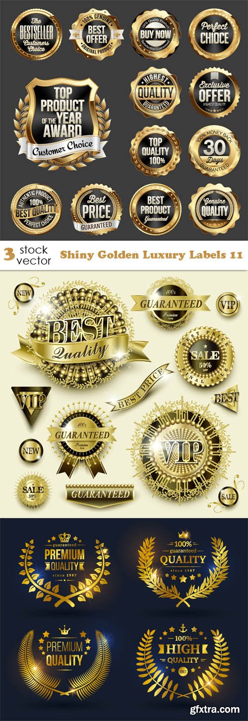 Vectors - Shiny Golden Luxury Labels 11