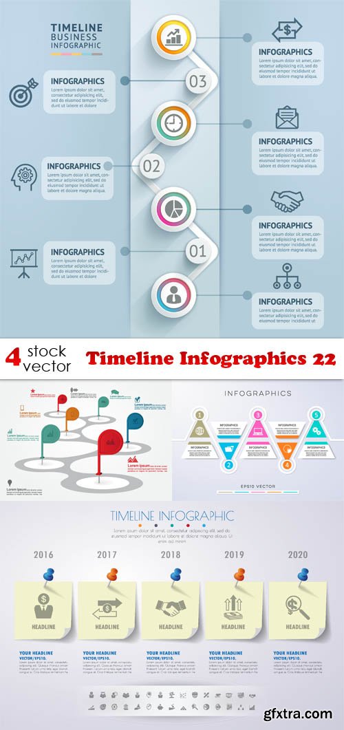 Vectors - Timeline Infographics 22