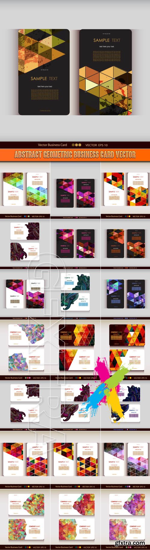 Abstract geometric business card vector