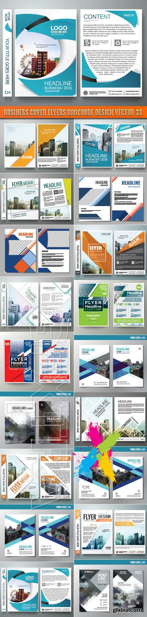 Business cover flyers brochure design vector 33