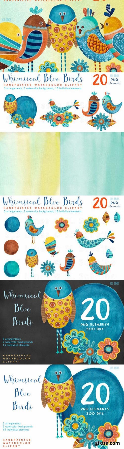 CM - Whimsical Blue Birds 696538