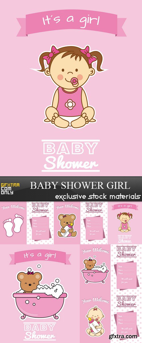 Baby Shower Girl - 6 EPS