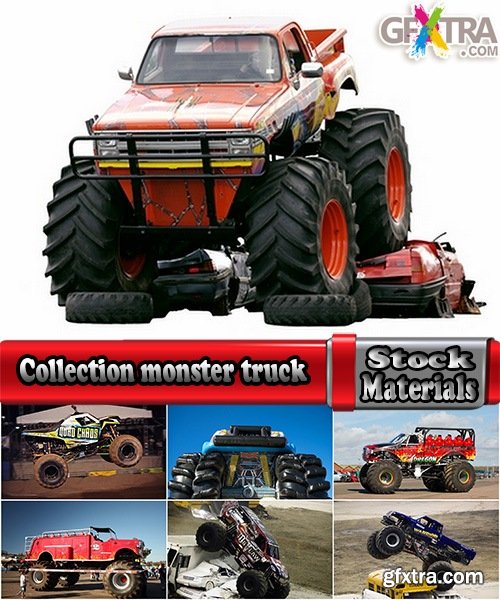 Collection monster truck lorry car on big wheels bigfoot 25 HQ Jpeg