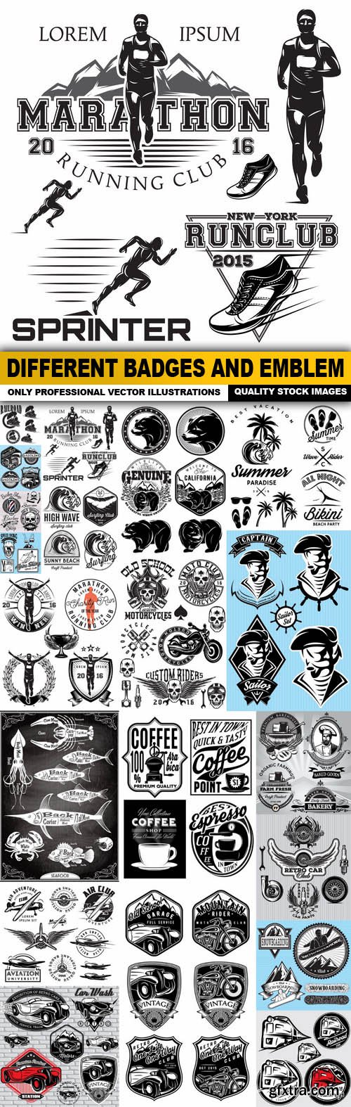 Different Badges And Emblem - 20 Vector