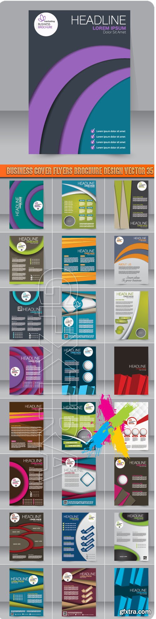 Business cover flyers brochure design vector 35