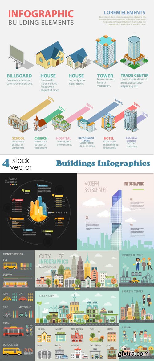 Vectors - Buildings Infographics