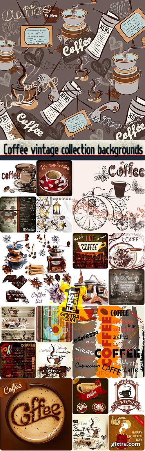 Coffee vintage collection backgrounds