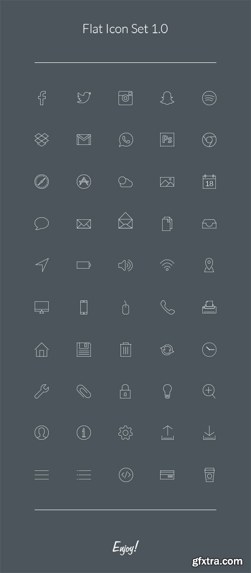 PSD Web Icons - Flat Icons Set 2016