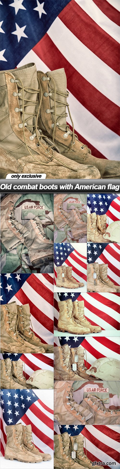 Old combat boots with American flag - 12 UHQ JPEG