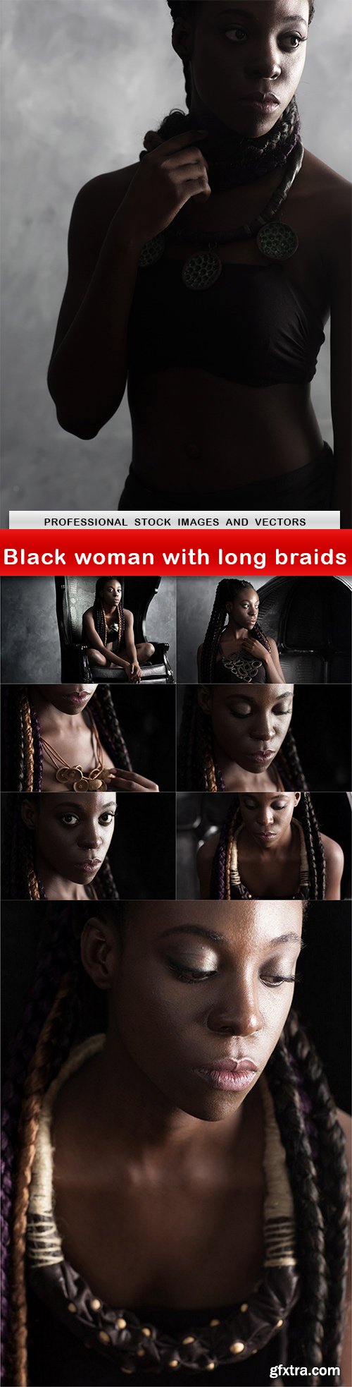 Black woman with long braids - 8 UHQ JPEG