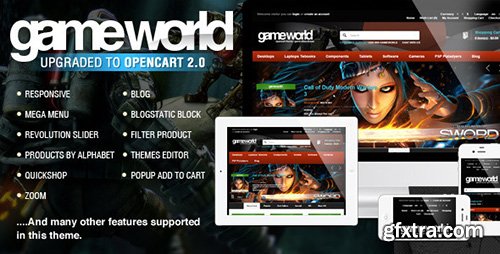 ThemeForest - OpenCart Game Theme - GameWorld v1.1 - 7700485