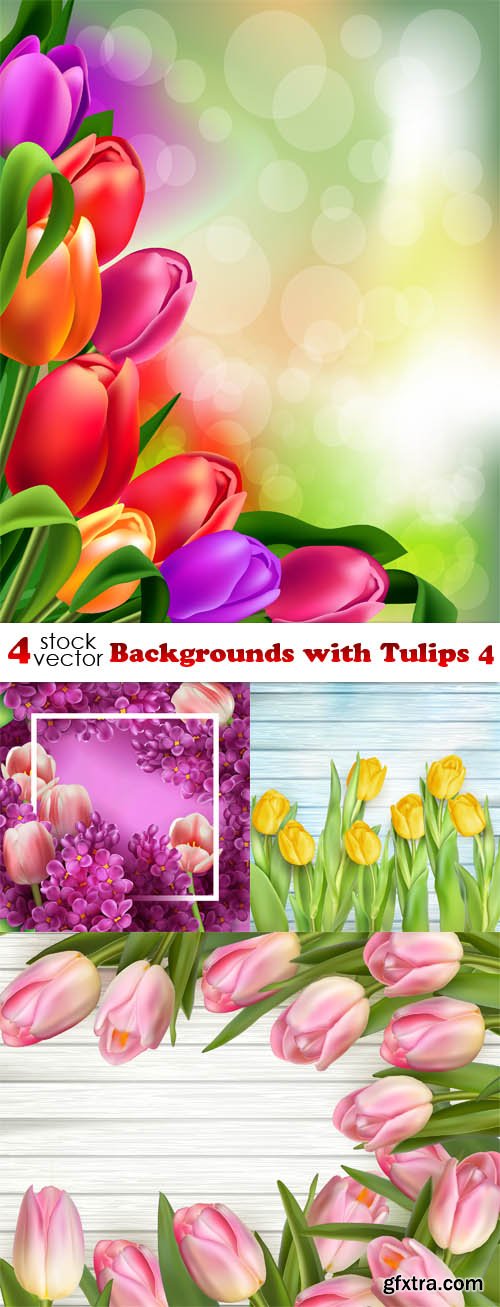 Vectors - Backgrounds with Tulips 4