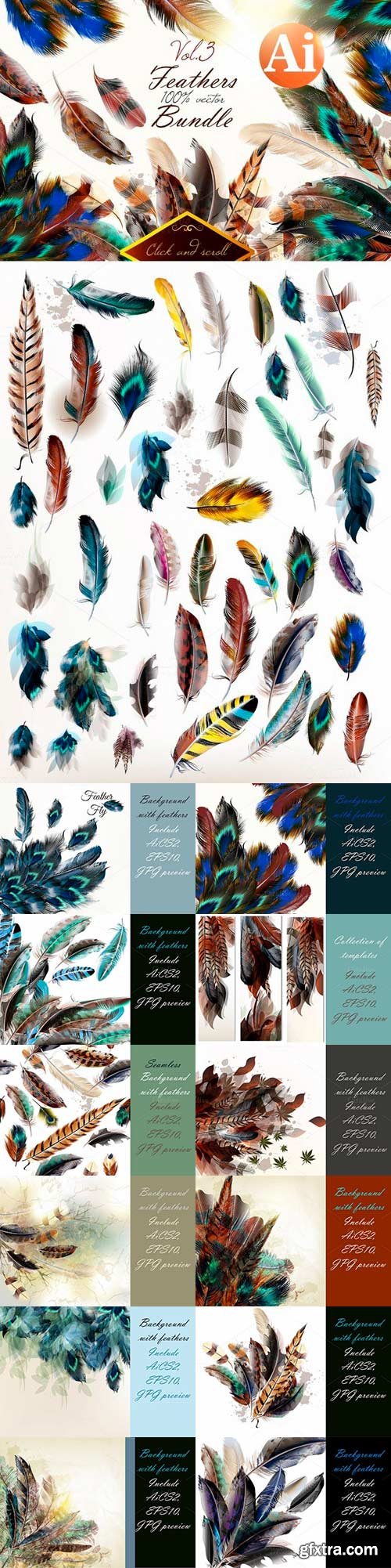 CM - Colorful feathers bundle 677728