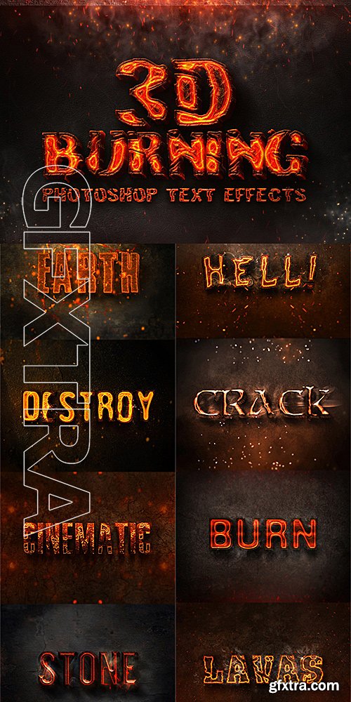 GraphicRiver - 3D Burning Photoshop Text Effects 16290622