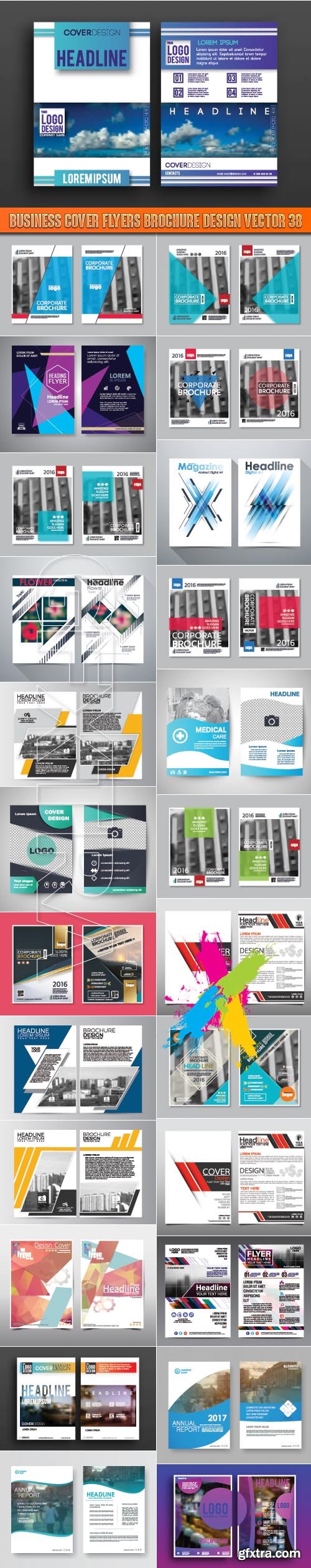 Business cover flyers brochure design vector 38