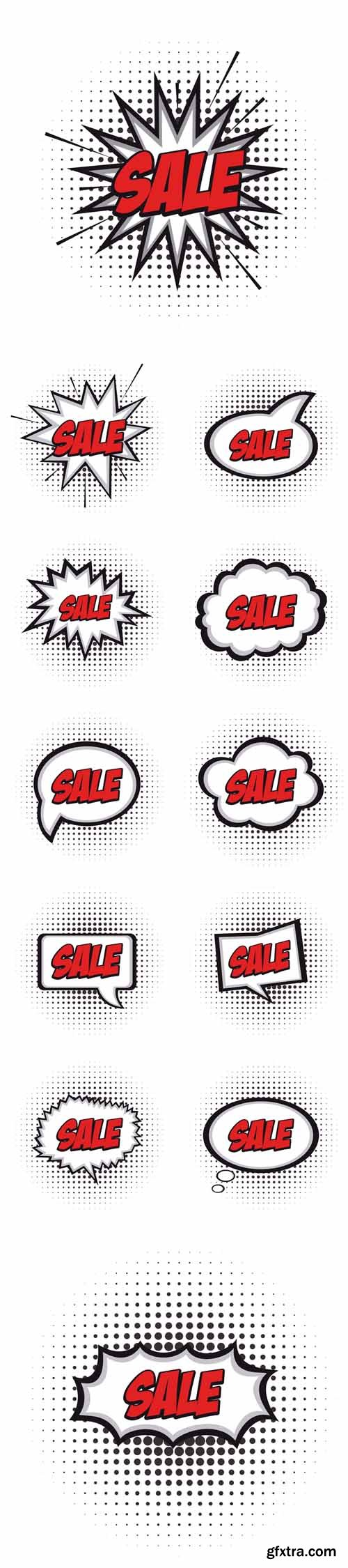 Vector Set - Sale Comic Expressions
