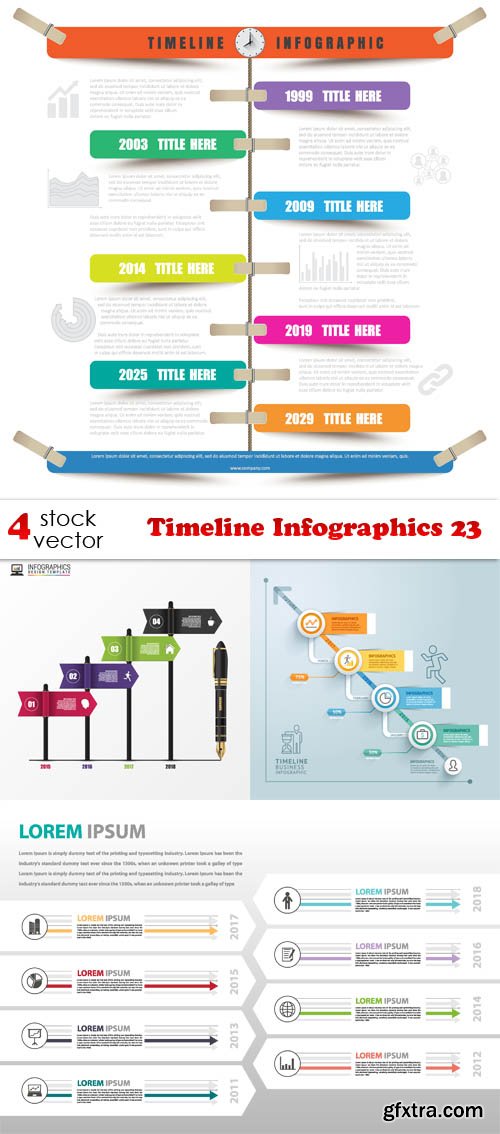 Vectors - Timeline Infographics 23
