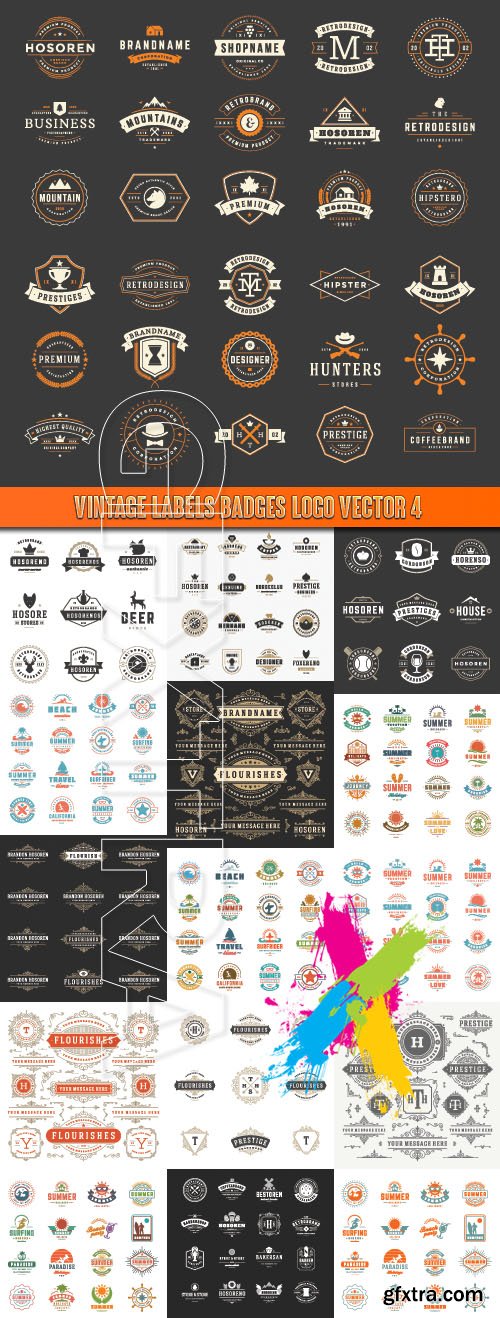 Vintage Labels Badges Logo vector 4