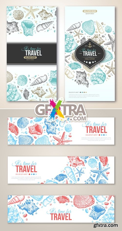 Sea Travel Banners Vector