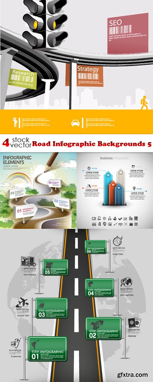 Vectors - Road Infographic Backgrounds 5