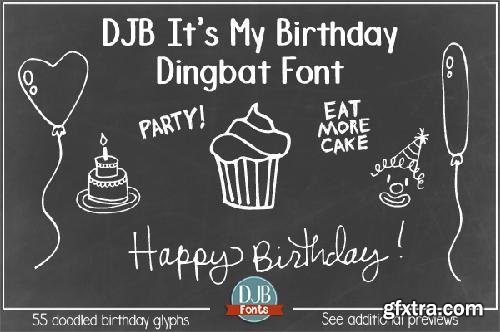 CreativeMarket DJB It\'s My Birthday Dingbat Font 685825