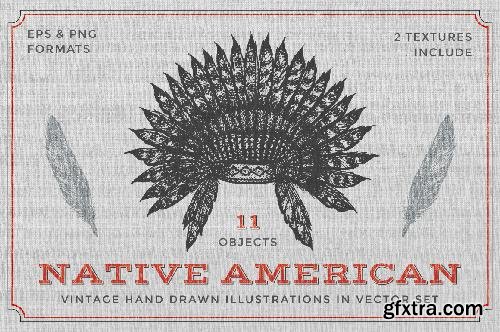 CreativeMarket Native American illustrations set 689728