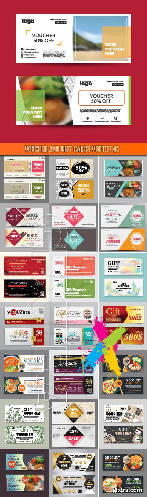 Voucher and gift cards vector 43