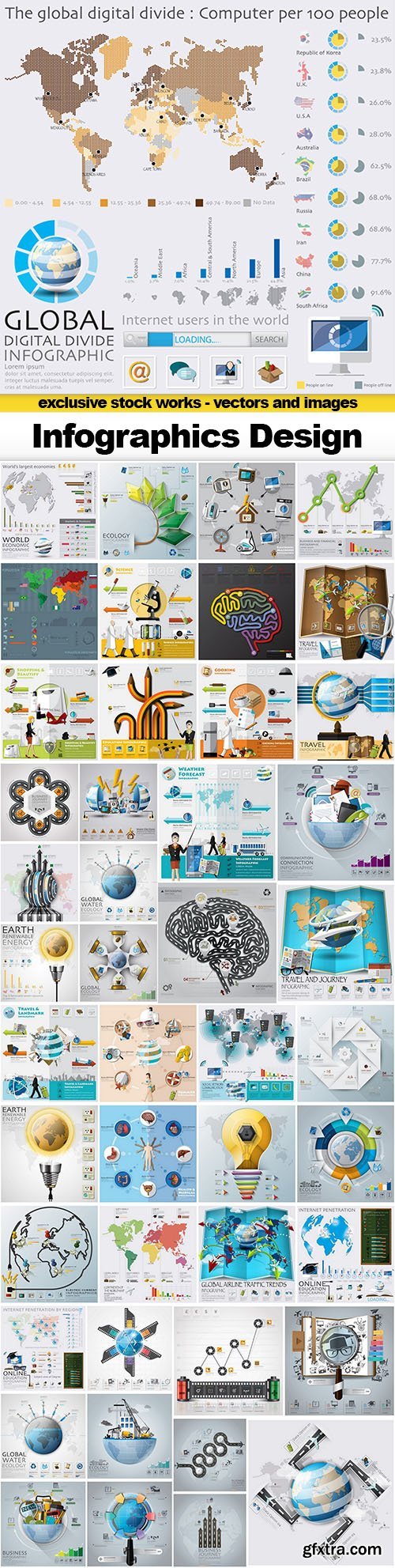 Infographics Design Collection, 50xEPS