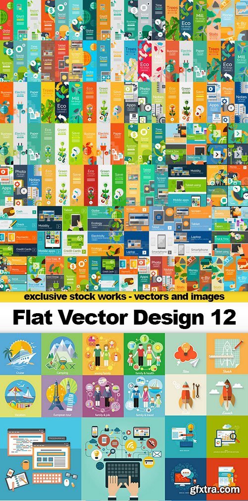 Flat Vector Design 12 - 25x EPS