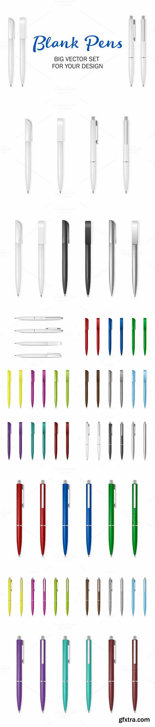 CM - Set of blank vector pens. 685185
