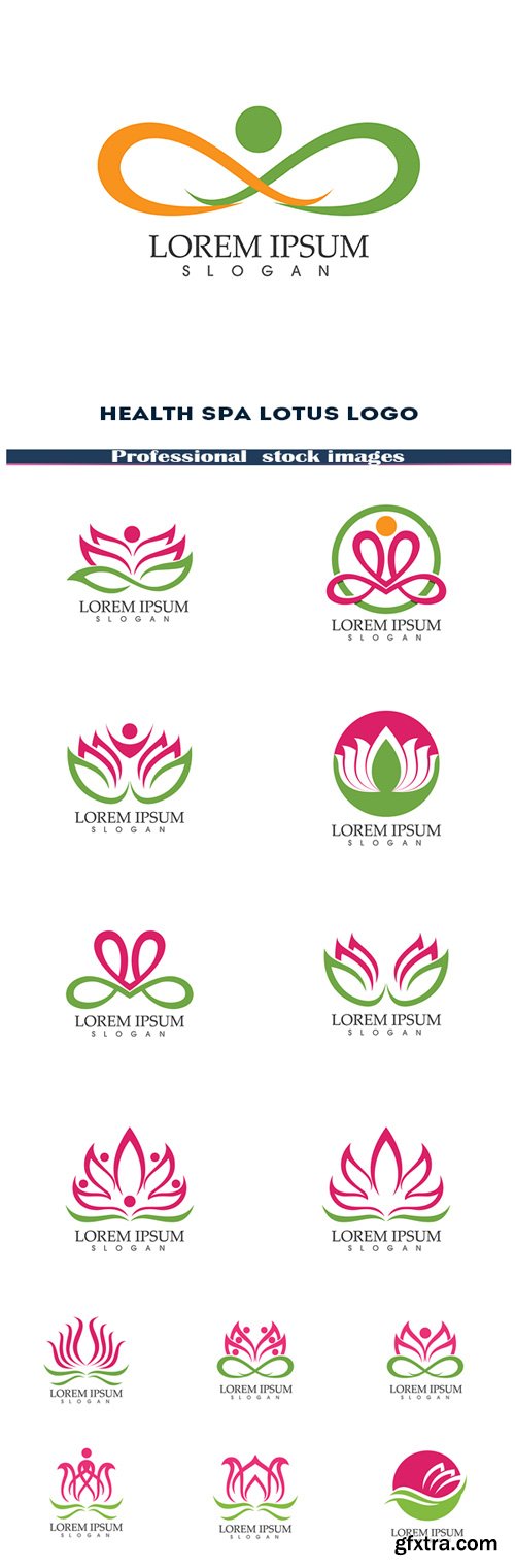 Health SPA Lotus Logos 15xEPS