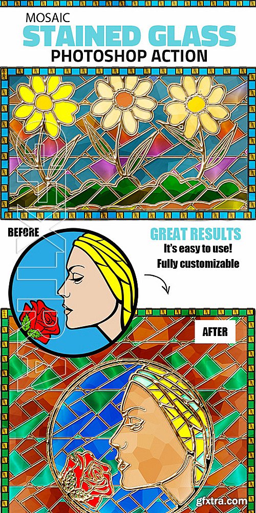 GraphicRiver - Mosaic Stained Glass Photoshop Action 16251956