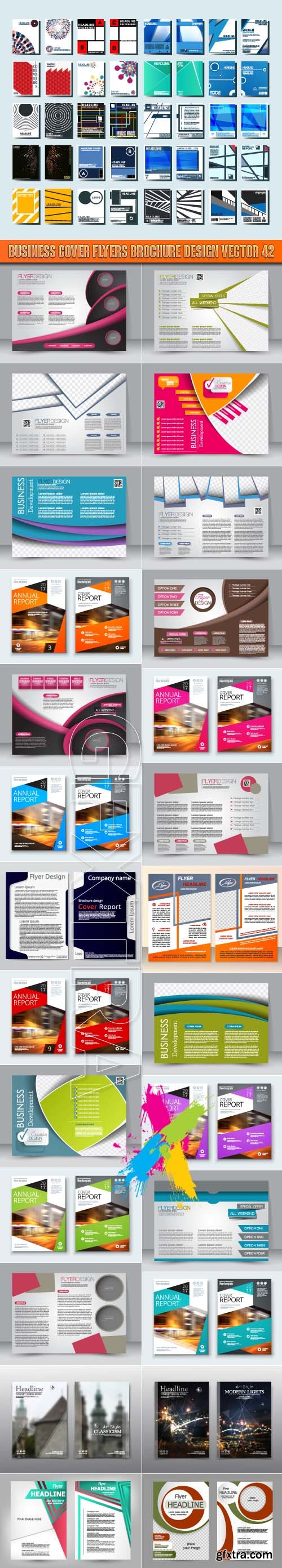 Business cover flyers brochure design vector 42